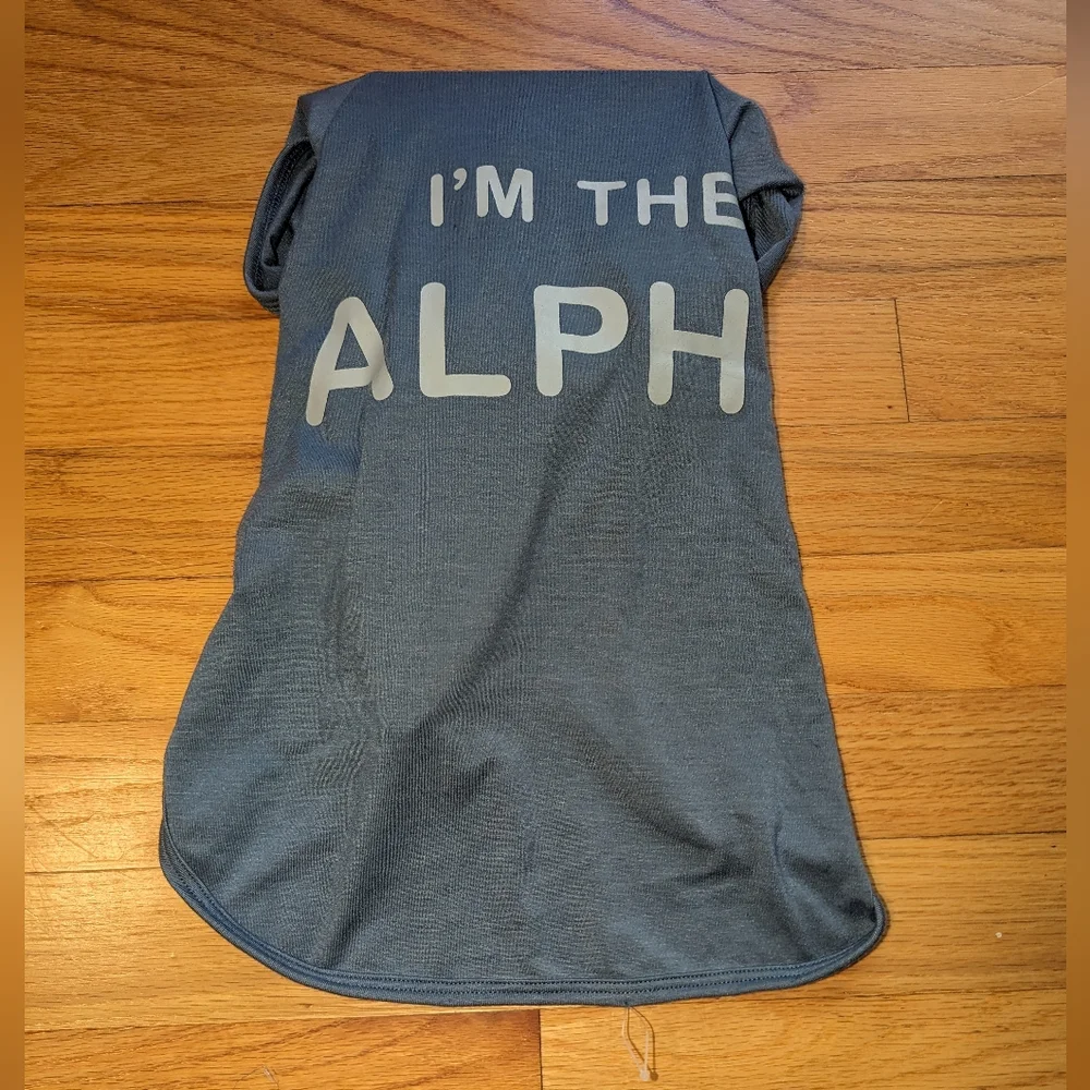 Blue LARGE DOG I'm the ALPHA Tank Top Pet Apparel Boots & Barkley